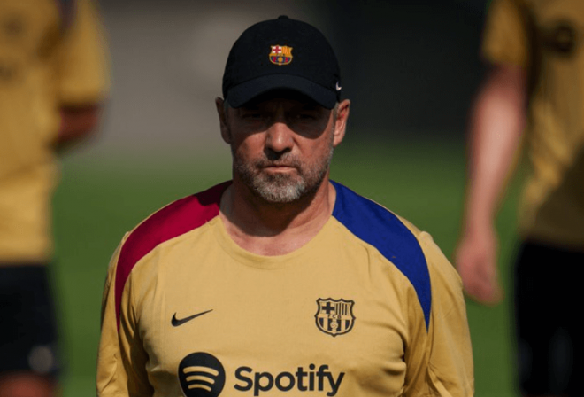 Hansi Flick, en su primer entrenamiento con el Barça (FOTO: FC Barcelona).