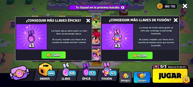 Las diferentes llaves de Squad Busters