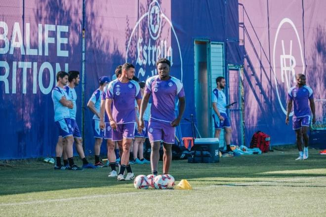 Boyomo en el primer entrenamiento de la semana (Foto: Sara Cabezas).