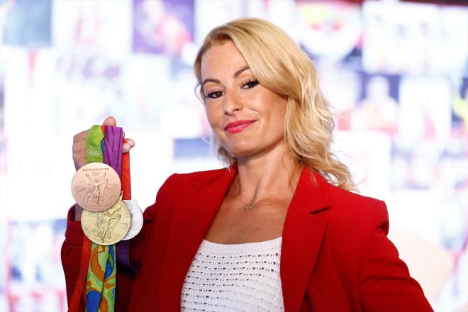 Lydia Valentín con sus medallas en los Juegos (Foto: Europa Press)