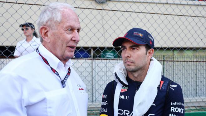 Helmut Marko y Checo Pérez (Foto: Cordon Press).