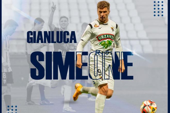 Gianluca Simeone, presentado con el Rayo Majadahonda.