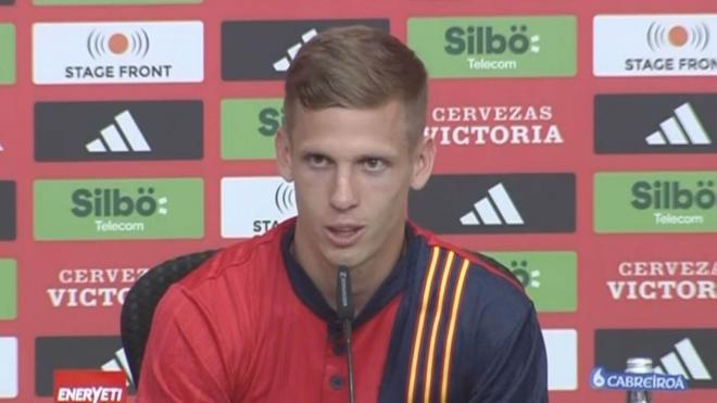 Dani Olmo, en la rueda de prensa.