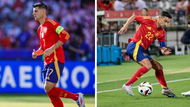 Álvaro Morata y Jesús Navas con la Selección Española.