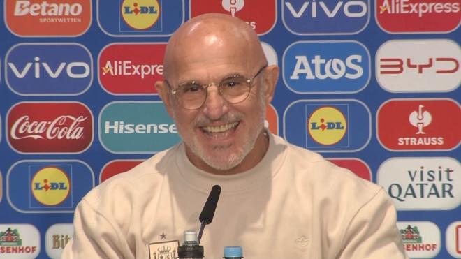 Luis de la Fuente en la rueda de prensa previa a la final de la Eurocopa