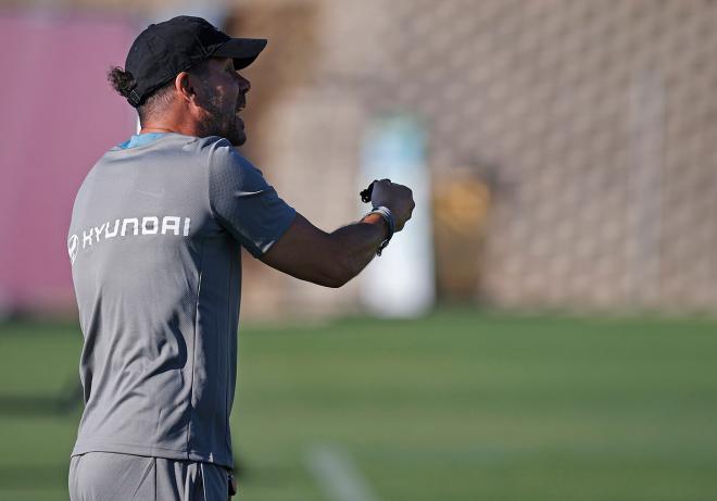 Simeone, en un entrenamiento de pretemporada (Foto: ATM).