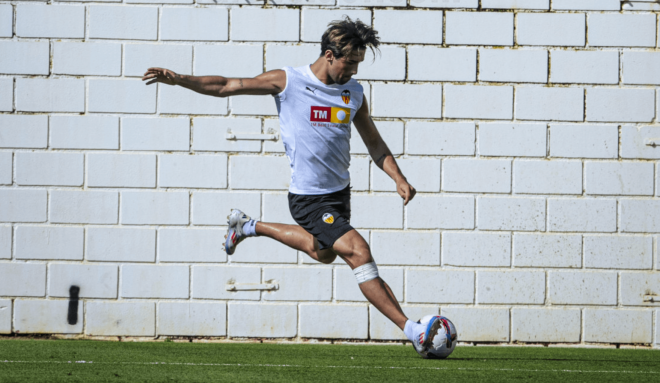 Jesús Vázquez, en un entrenamiento de la pretemporada (Foto: Valencia CF).