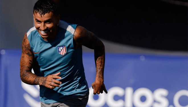 Ángel Correa, en una sesión del Atlético (Foto: ATM).