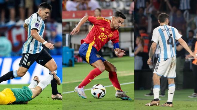 Marcos Acuña, Jesús Navas y Gonzalo Montiel con sus selecciones.