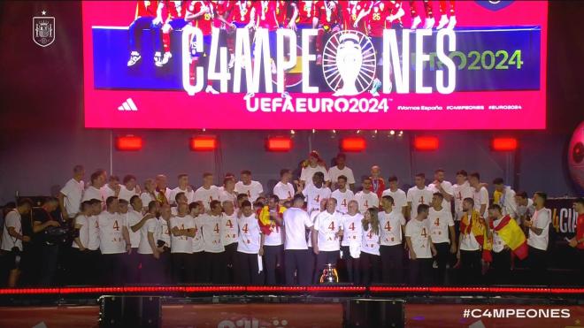 La Selección Española durante la fiesta de celebración de la Eurocopa 2024 (Fuente: RFEF)