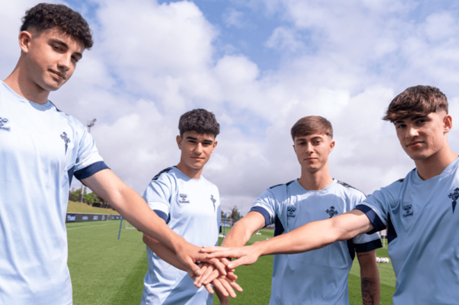 Óscar Marcos, Ángel Arcos, Hugo Burcio y Pablo Gavián (Foto: RC Celta).