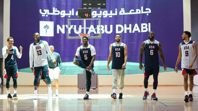 El 'Dream Team', entrenando para su amistoso ante Australia (Twitter:@usabasketball)