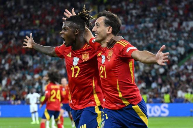 Nico Williams y Oyarzabal marcaron en la final de la Eurocopa de Alemania (Foto: RFEF).