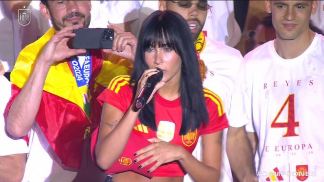 Aitana en la celebración de la Eurocopa