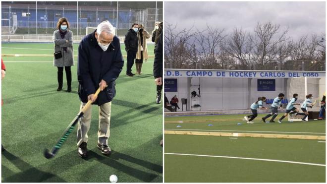 Carlos del Coso, con el palo de hockey (RR.SS)