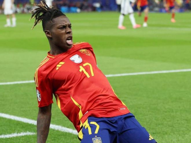 Celebración de Nico Williams en la final de la Eurocopa de Alemania 2024 (Foto: RFEF).