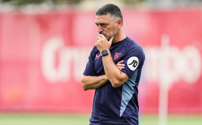 García Pimienta, durante la pretemporada del Sevilla (Foto: SFC).