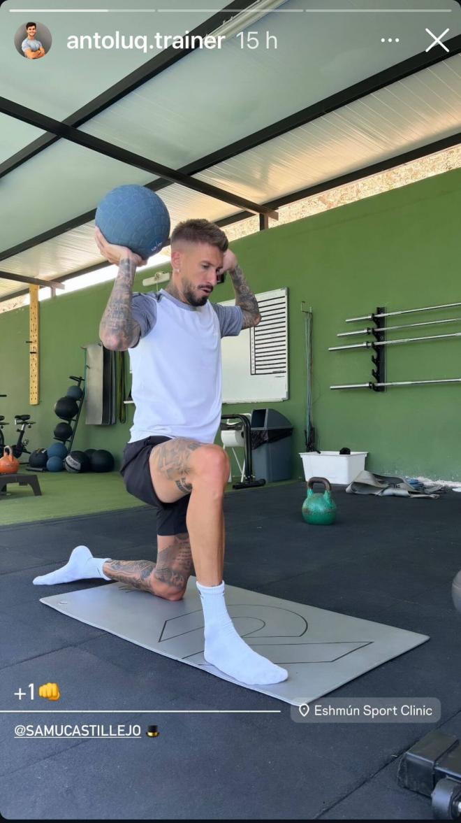 La historia de Instagram del entrenador de Samu Castillejo.