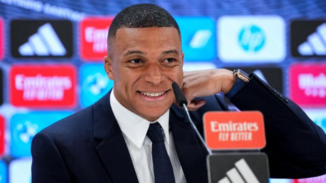 Mbappé en su primera rueda de prensa con el Real Madrid (Europa Press)