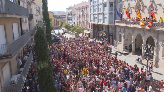 Olmo, desde el balcón del Ayuntamiento de Terrassa.