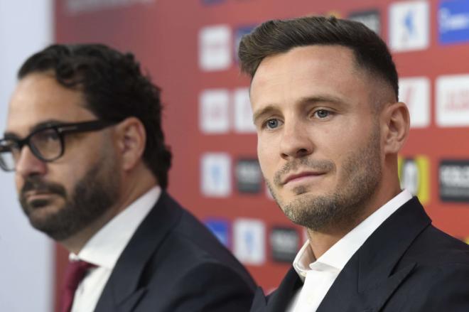 Saúl Ñíguez, durante su presentación oficial (Foto: Kiko Hurtado)