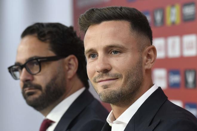 Saúl Ñíguez, durante su presentación oficial (Foto: Kiko Hurtado)