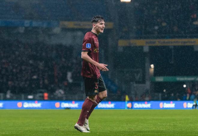 El hincha del Athletic Mikel Gogorza en un partido del Midtjylland (Foto: FCM).