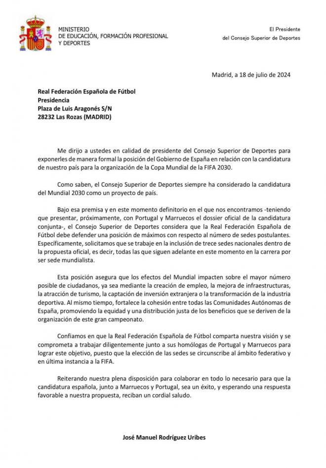 Carta José Manuel Rodríguez Uribes