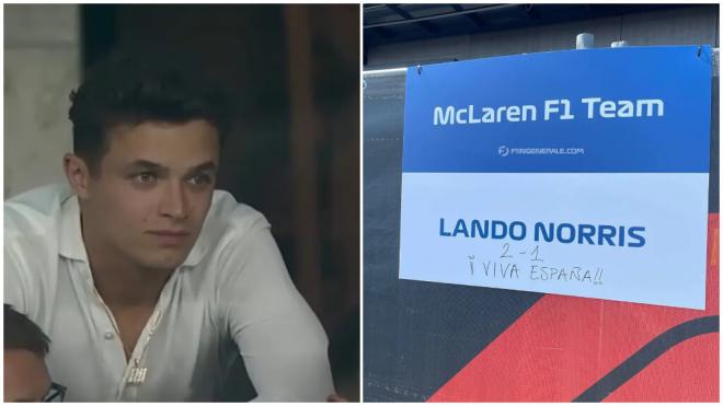 Lando Norris, viendo la final de la Eurocopa en Berlín