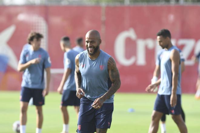 Marcao, en el entrenamiento (Foto: Kiko Hurtado)