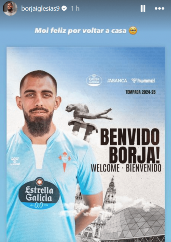 Mensaje de Borja Iglesias tras regresar al Celta.