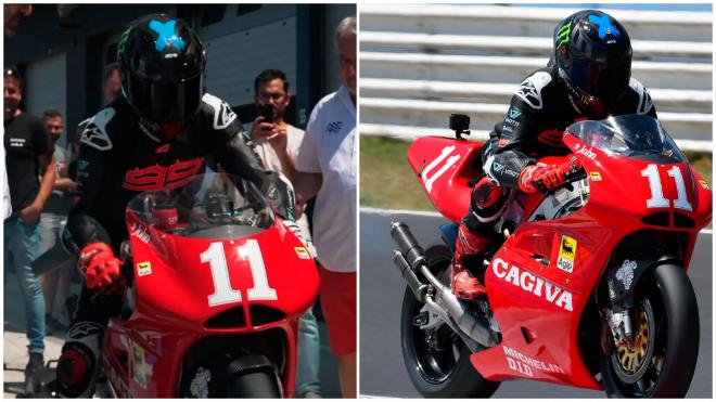 Jorge Lorenzo, probando una Cagiva C594