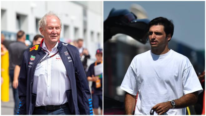 Helmut Marko y Carlos Sainz, en el Gran Premio de Hungría (Foto: Cordon Press).