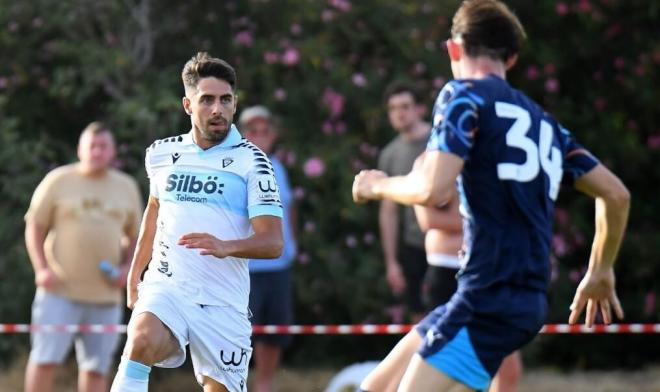 Rubén Sobrino en un lance del Cádiz - Blackpool amistoso (Foto: Cádiz CF).