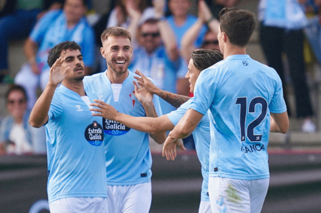 Celebración del 1-0 de Tasos Douvikas (Foto. RC Celta).