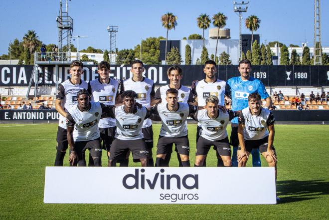 El once titular del Valencia CF ante el CD Castellón (Foto: VCF).