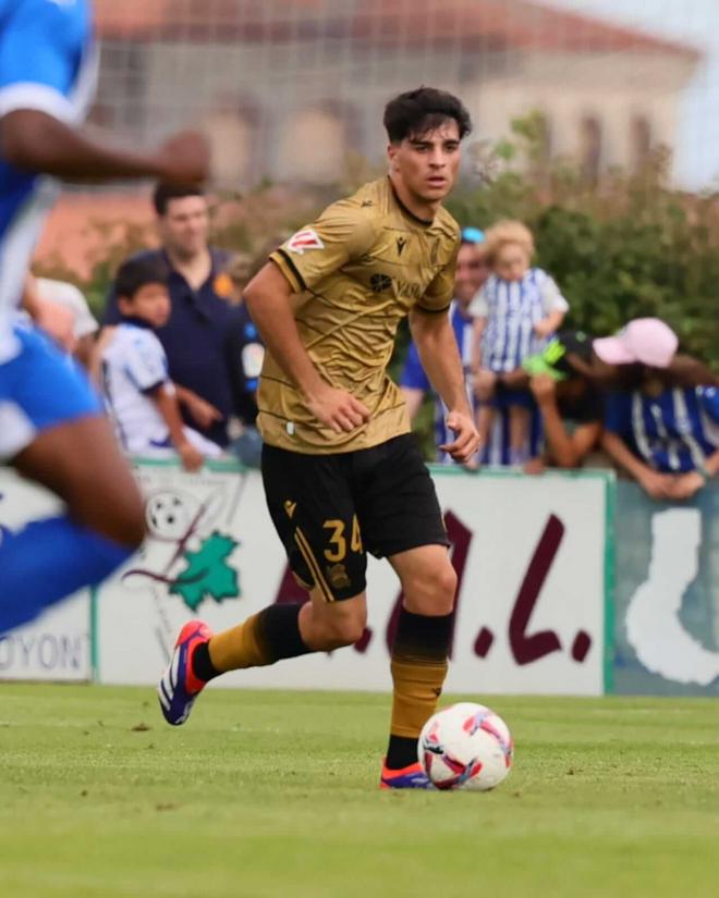 Jon Martin en el amistoso ante el Alavés en Laguardia (Foto: Real Sociedad).