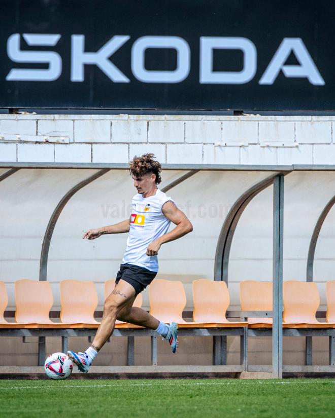 Sergi Canós, en la pretemporada del Valencia CF