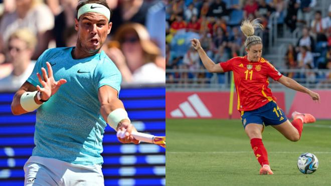 Rafael Nadal y Alexia Putellas durante un partido (Montaje: Cordon Press)