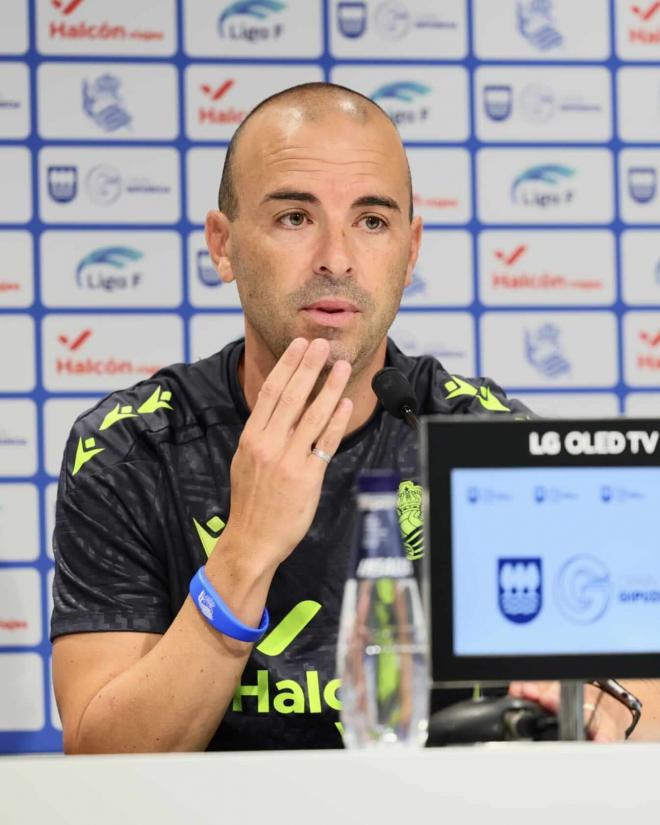 José Luis Sánchez Vera, en la rueda de prensa en Zubieta (Foto: Real Sociedad).