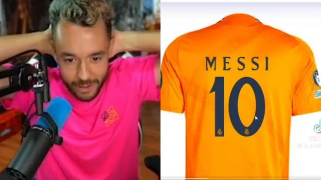 TheGrefg se compra la camiseta de Leo Messi del Real Madrid (Foto: Cuenta X 'Hala Madrid')