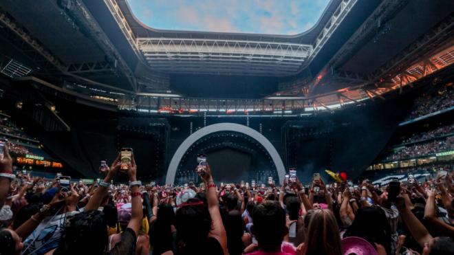 El Santiago Bernabéu durante el concierto de Karol G (Europa Press)