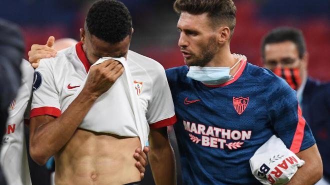 En-Nesyri, llorando tras la final de la Supercopa de Europa (Foto: EFE).