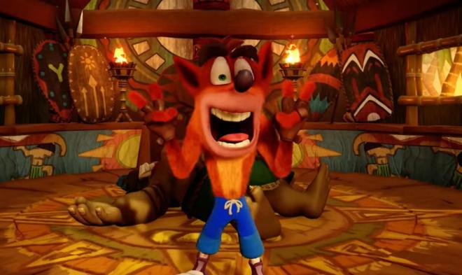 Crash durante el famoso tráiler del N Sane Trilogy, el flamente juego con desembarco en el Game Pa