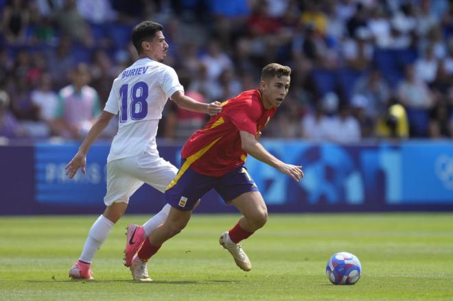 Fermín López, en el España-Uzbekistán (Foto: SeFutbol).