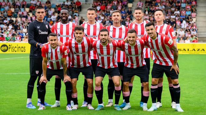 El once en el amistoso ante el Racing en Lasesarre (Foto: Athletic Club).