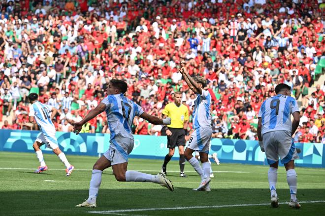 Giuliano Simeone celebra su gol en el Argentina-Marruecos (Foto: Cordon Press).