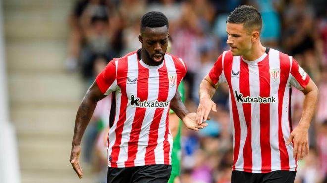 Iñaki Williams marcaba en el amistoso ante el Racing en Lasesarre (Foto: Athletic Club).