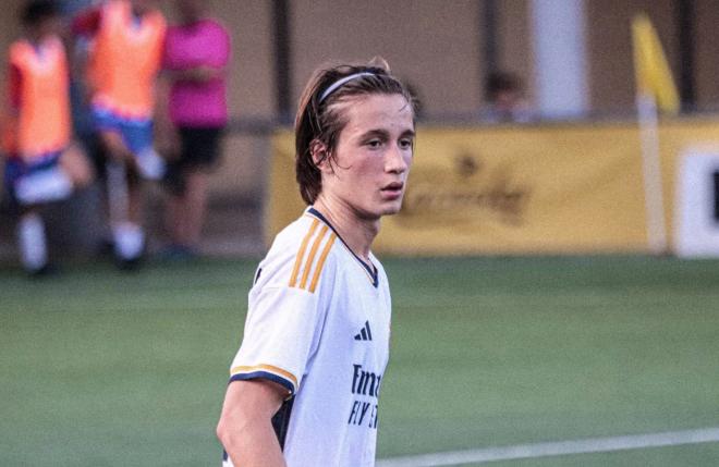 Joan Martínez, en un partido en la cantera del Real Madrid (Foto: RMCF).