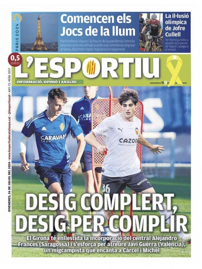 Portada de L'Esportiu sobre Javi Guerra